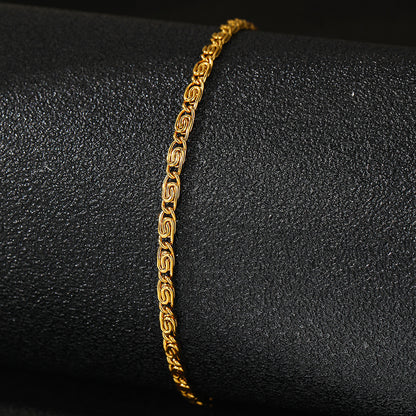 Stainless Steel 18K Real Gold Bracelet